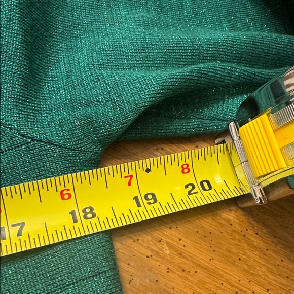 NWT Birch NY Emerald Green Metallic Long Sleeve Crochet Ribbed Cardigan Size XL - Picture 5 of 10